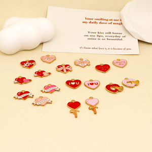 Collar con Colgante de Corazón de Melocotón con Llave de Amor y Aceite que Gotea, Accesorios para el Día de San Valentín, Hazlo Tú Mismo - Product Image 4