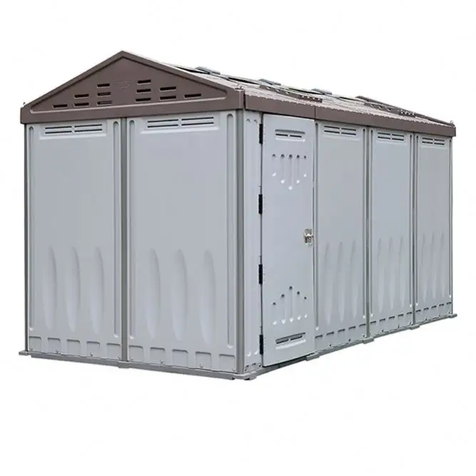 בית מחנה טרומי 3 קומות מחסן אחסון יוקרתי חיצוני עם חלון מחסן אחסון חיצוני נייד מחסן כלי גינה טרומי