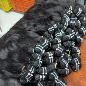 Paquets de cheveux bruts vietnamiens humains cheveux vierges alignés sur les cuticules échantillon gratuit 100 cheveux brésiliens paquets de vague lâche