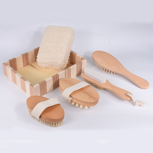 Lungo Manico In Legno Naturale Setole Massager Del Corpo bagno <span class=keywords><strong>set</strong></span> bagno <span class=keywords><strong>set</strong></span> regalo <span class=keywords><strong>spa</strong></span> Per Le Donne Degli Uomini Della Pelle - Product Image 3