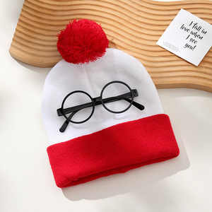 New Christmas Knitted Beanie with Red White Warm Winter Hat for Xmas New Year Holiday Gifts - Product Image 3