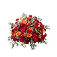 Colonnes en cristal de haute qualité modernes, support de fleurs en soie, décorations de table, centres de table pour décoration de mariage, largeur 50 cm