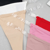 Tanga de bikini de seda helada tipo G-string de fábrica, bragas finas de talle bajo sin costuras para mujer, ropa interior sexy, tanga hipster de bikini de playa