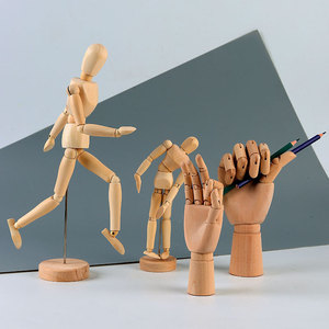 Mannequin d'artiste articulé en bois avec main mobile pour le dessin, l'esquisse et la référence artistique - Product Image 6