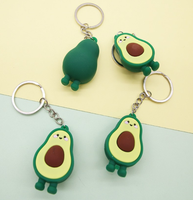 Aguacate Pvc Sleutelhanger 3D Fruit Avocado Sleutelhanger Sleutel Tas Auto Hangers Relatiegeschenken