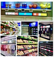 LCD Digital Signage Werbeplayer, Länglicher Bildschirm, Vollfarbige Anzeige für Geschäfte, WLAN-Fernbedienung, Android 4K, 5 Jahre Garantie