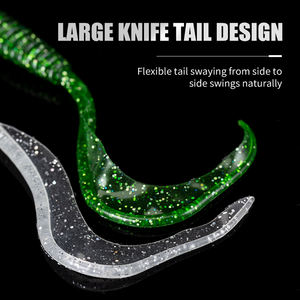 TGD Meilleur lot de 5 <span class=keywords><strong>leurres</strong></span> <span class=keywords><strong>souples</strong></span> 14 cm, type ver à queue courbée, appât en plastique souple lumineux <span class=keywords><strong>pour</strong></span> <span class=keywords><strong>la</strong></span> pêche au bar, à <span class=keywords><strong>la</strong></span> <span class=keywords><strong>truite</strong></span>, au lucioperca, au brochet en eau douce - Product Image 5