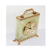 Horloge murale circulaire en onyx vert avec mouvement à quartz et sonnerie horaire, style antique, design européen, décoration de Noël disponible en différentes versions