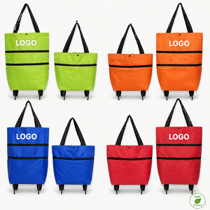 Portable Foldable 600d Oxford <strong>Trolley</strong> <strong>Shopping</strong> Cart <strong>Bag</strong> Reusable Rolling <strong>Shopping</strong> <strong>Bag</strong> With on 2 Wheels Vegetable for Superet - Product Image 1