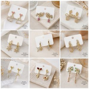 Earrings Wholesale Bulk 14K <b>Gold</b> Plated Fashion <b>Flower</b> Stud Dangle Earrings - Product Image 6