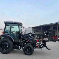 Trattore Agricolo 4x4 ad Alte Prestazioni con Caricatore Frontale, Spazzaneve e Forca per Agricoltura