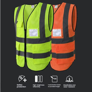 سترة أمان عاكسة عالية الوضوح قابلة للتنفس، سترة عاكسة شبكية مناسبة للطقس الحار - Product Image 3