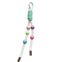 Cordón tejido DIY BOLSA DE TELÉFONO MÓVIL colgante llavero cuerda de nailon allanado cuerda nudo llavero para niña Mujer