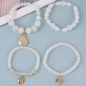 <span class=keywords><strong>4</strong></span> ensembles de bracelets bohèmes créatifs pour femmes, bijoux en coquillages, cristaux, multi-couches, perles, bijoux tendance - Product Image 2