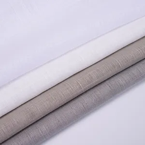 voile Leda Manufacturer Supplier High Quality Doris Slub Tulle fabric 100% Polyester Linen Look Fabric Home Textile Fabric