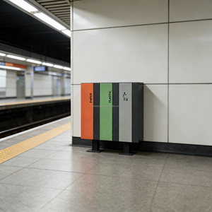 Contenedor de Reciclaje de Acero Galvanizado de 2 y 3 Compartimentos, Cubo de Basura Público con Tambor para Uso en Interiores y Exteriores en Europa y América <span class=keywords><strong>del</strong></span> Norte - Product Image 2