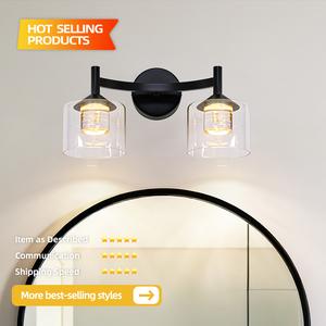 Black Victorian 2-Light Wall Lamp Vintage Crystal Glass Decorative Fancy Luxury Indoor Wall Light <b>Bedside</b> Crystal Light Decor - Product Image 3