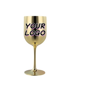 Verre à vin rouge et champagne en plastique électroplaqué de 450 ml avec pied, idéal pour les mariages, la restauration et les fêtes – Vente en gros personnalisée - Product Image 1