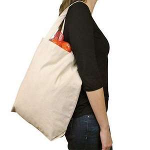 Bolsa de compras reutilizable de lona de algodón, plegable, con logo impreso personalizable. - Product Image 4