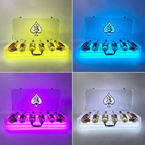 Şarj edilebilir RGB LED gece kulübü taşıma çantası için 5 <span class=keywords><strong>VIP</strong></span> şampanya şişeleri ile 750ml şarap ekran bavul sunum - Product Image 6