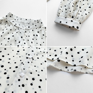 Polka del Puntino di Stampa Delle Donne Della Camicia Sexy Camicetta Dolce Autunno Lanterna Manica Lunga Office Lady Tops Blusa Trasporto di Goccia - Product Image 5