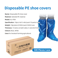 Surchaussures jetables bleues antidérapantes et imperméables pour la protection des pieds lors de la coupe des sabots du bétail en atelier