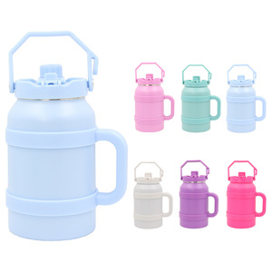 Nouvelle conception en promotion : Gobelet isotherme sous vide pour vin 50OZ avec poignée et paille, grande capacité, idéal pour les voyages en extérieur et les cadeaux d'affaires - Product Image 6