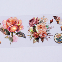 Impression or argent feuille PET fabricant d'autocollants conceptions personnalisées pas de limitation de boucle Transparent PET ruban pour Journal