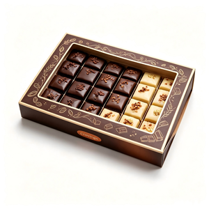 Caja <span class=keywords><strong>de</strong></span> Regalo Magnética Negra Personalizada para Chocolate y Sushi con Ventana, 25 Compartimentos con Separador Dorado, Cartón Rígido <span class=keywords><strong>de</strong></span> Lujo, Materiales Reciclados - Product Image 5