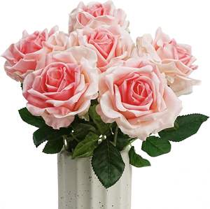 Venta al por Mayor de Fábrica: Rosas Artificiales Modernas Hechas a Mano en Color Polvo de Seda para el Hogar, Día de la Madre, Navidad, Pascua - Product Image 1