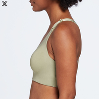 Pequeño MOQ Tallas grandes Mujeres Sujetador de apoyo Correa no ajustable Broche Racerback Sujetador deportivo personalizado