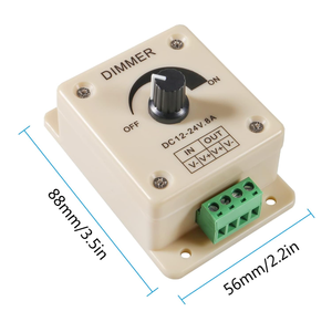 PWM LED <b>Dimmer</b> Switch Controller DC 12-24V 8A, 0-100% Brightness Adjustment for LED Strip Lights, Ribbon Lights, Tape Lights - Product Image 5