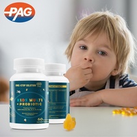 Supplément alimentaire pour enfants de marque privée, multivitamines et probiotiques, Bacillus coagulans, 500 millions d'UFC, vitamines C, gommes, fibres alimentaires
