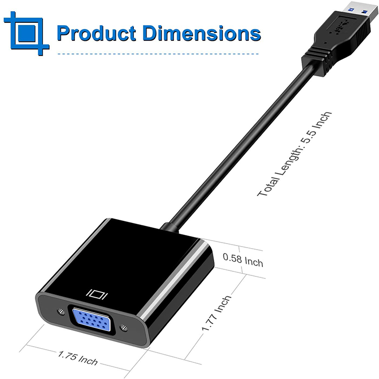 Адаптер USB-VGA, адаптер USB 3,0-VGA, многоэкранный видеоконвертер