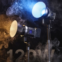 Panneau LED RGB 120W pour éclairage d'appoint, 2700-6500K CRI95+, écran LCD, contrôle par application, lumière vidéo de studio avec support en L