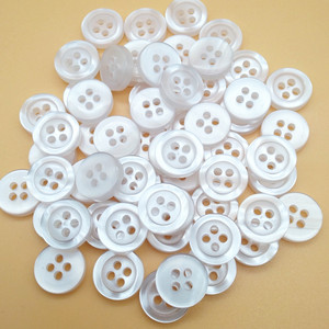 12.5Mm 20L Ngọc Trai Trắng 4 Lỗ Nút Nhựa Cho Áo Sơ Mi, Nút Ngọc Trai Trắng Sọc - Product Image 2