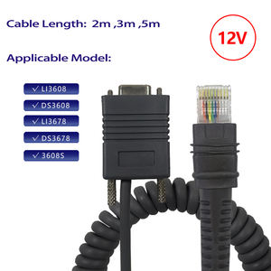 SOTESIN เครื่องอ่านบาร์โค้ดสายอนุกรม RS232 5ม.,สำหรับ Zebra LI3608 LI3678 DS3608 DS3678เกลียวขดรองรับไฟ12V - Product Image 1