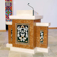 Iglesia religiosa Pulpitr Stands Estatua católica mesa de mármol real para Iglesia