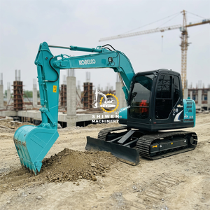 รถขุดมือสอง Kobelco sk75 กำลัง 44.3 กิโลวัตต์ คุ้มค่า ประหยัด รถขุดขนาดเล็ก 7.5 ตัน พร้อมใบมีดดันดิน มาตรฐาน CE EPA สำหรับงานก่อสร้าง sk70 sk115 - Product Image 1