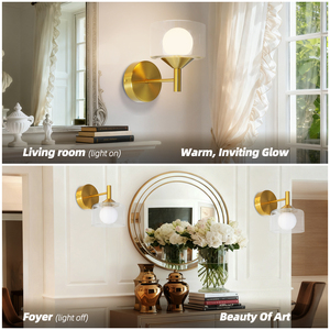 Nordic American Creative Glass <b>Wall</b> Lamp Indoor <b>Wall</b> <b>Sconce</b> Bathroom Vanity Light for Living Room Bedroom Corridor Aisle Hotel - Product Image 5