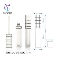 Tube de maquillage vide en plastique rond doré de luxe de 2,4 ml, écologique, personnalisable en couleur et logo, contenant unique pour gloss à lèvres