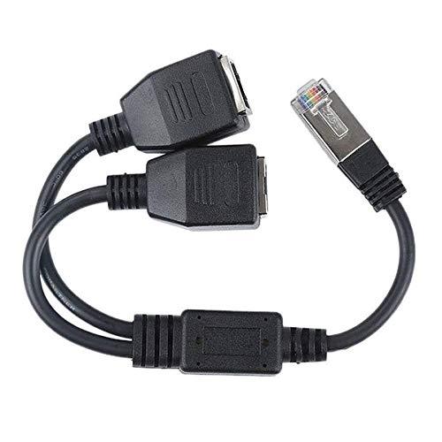 2-to-1 RJ45 Coaxial Foil LAN Splitter Adapter Cable 26AWG up to 1,000 Mbps for Computer
