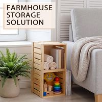 Cube de rangement moderne en bambou avec poignée, panier fait main, boîte décorative pour ranger les jouets