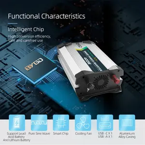 400W新しいリチウム電池ソーラー正弦波パワーインバータ家庭用車Outdoor-12V/110V/220Vファクトリーダイレクト - Product Image 3