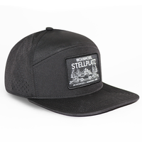 Casquette de sport unisexe HS15 imperméable à 6 panneaux à visière plate avec logo brodé personnalisé, style hip-hop urbain, pour usage extérieur