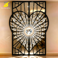 Lámpara de Pared de Cristal Radiante de Lujo con Marco de Metal Negro y Pantalla Retroiluminada para Oficinas de Ventas y Clubes de Alta Gama