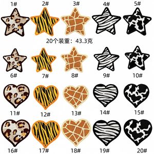 แผ่นปะหมวกทรักเกอร์มาใหม่ขนาดเล็กสีดำทองสีขาวปักลายเสือดาวแผ่นปะรูปหัวใจดาวสำหรับกระเป๋าหมวก DIY - Product Image 1