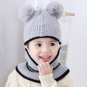 Chapeaux d'hiver pour enfants Oreilles Filles Garçons Enfants Bonnets chauds Ensemble écharpe <span class=keywords><strong>Bonnet</strong></span> bébé Enfant <span class=keywords><strong>Bonnet</strong></span> tricoté mignon pour fille garçon - Product Image 5