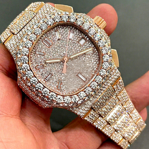 Elegante Reloj Cronógrafo Automático de Acero Inoxidable Estilo Hip Hop con Moissanita para Hombre, Diamantes de Corte Brillante Claridad VVS, Edición Limitada - Product Image 1