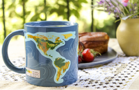 Tasses à lait de qualité supérieure, tasse à thé de changement de climat de l'océan, tasse à couleur changeante en grès bleu, tasse à café magique en céramique avec Logo
